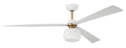 Otto 60" 3-Blade Ceiling Fan in White/Satin Brass