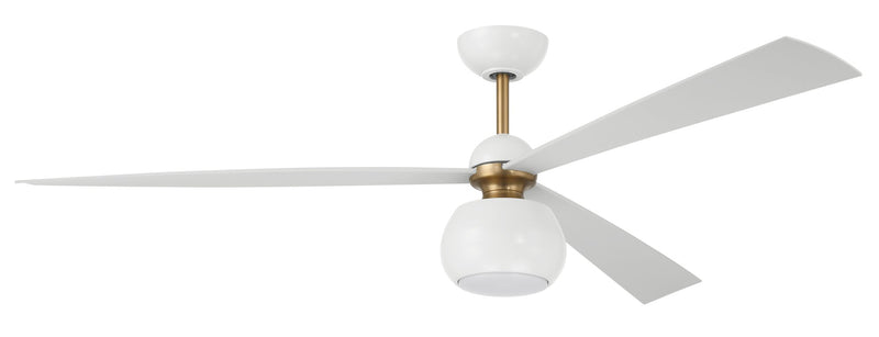 Otto 60" 3-Blade Ceiling Fan in White/Satin Brass