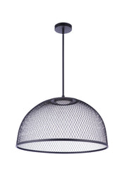24.25” Diameter Sculptural Statement Metal Mesh Dome Pendant in Flat Black