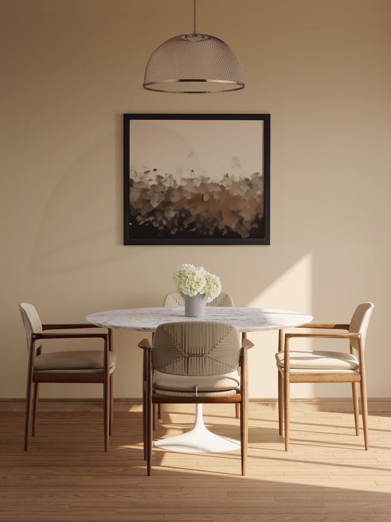 24.25” Diameter Sculptural Statement Metal Mesh Dome Pendant in Satin Brass