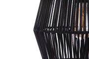 Natural Pendant 1 Light 11.88" Pendant w/ Woven Black Rattan Shade in Flat Black