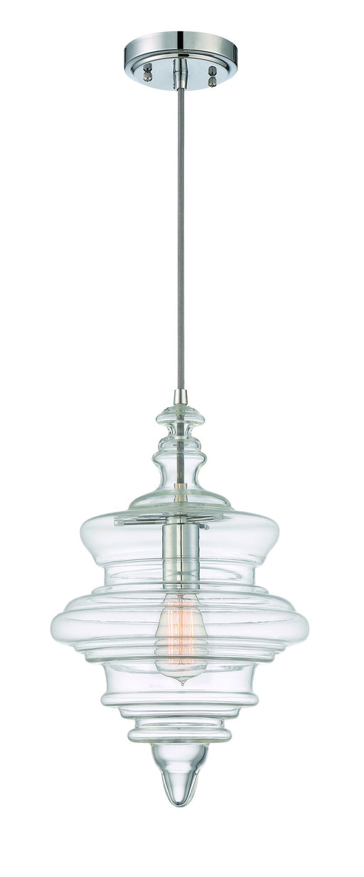1 Light 10.5" Mini Pendant with Cord in Chrome