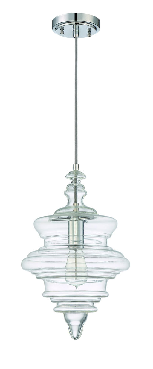 1 Light 10.5" Mini Pendant with Cord in Chrome
