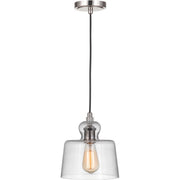 State House 1 Light 8.63" Clear Glass Mini Pendant in Polished Nickel