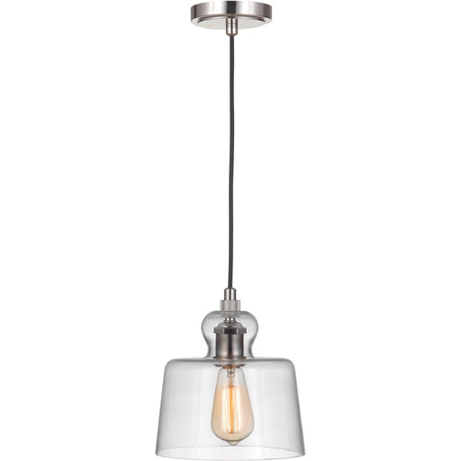State House 1 Light 8.63" Clear Glass Mini Pendant in Polished Nickel