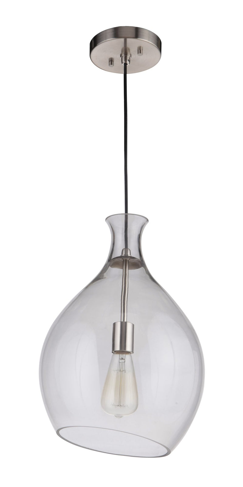 Zuni 1 Light 11.3" Pendant in Brushed Polished Nickel