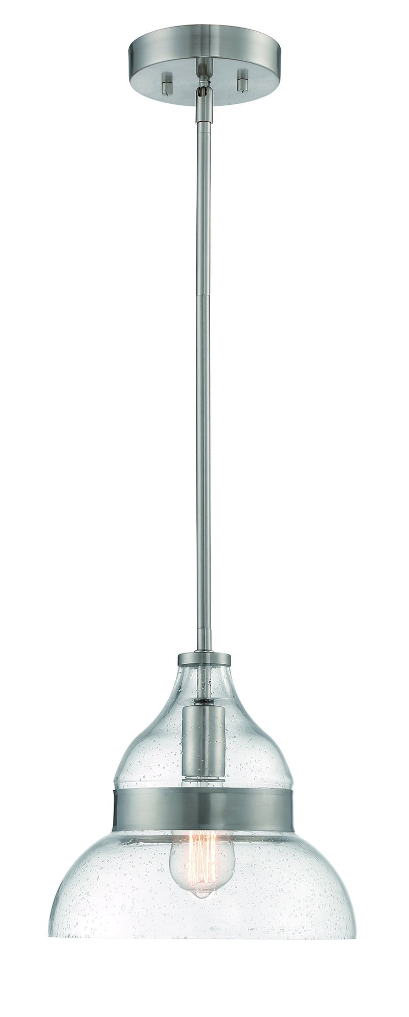 Smyth 1 Light 10.5" Mini Pendant in Brushed Polished Nickel