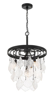 Vesi 4 Light 18" Chandelier in Flat Black