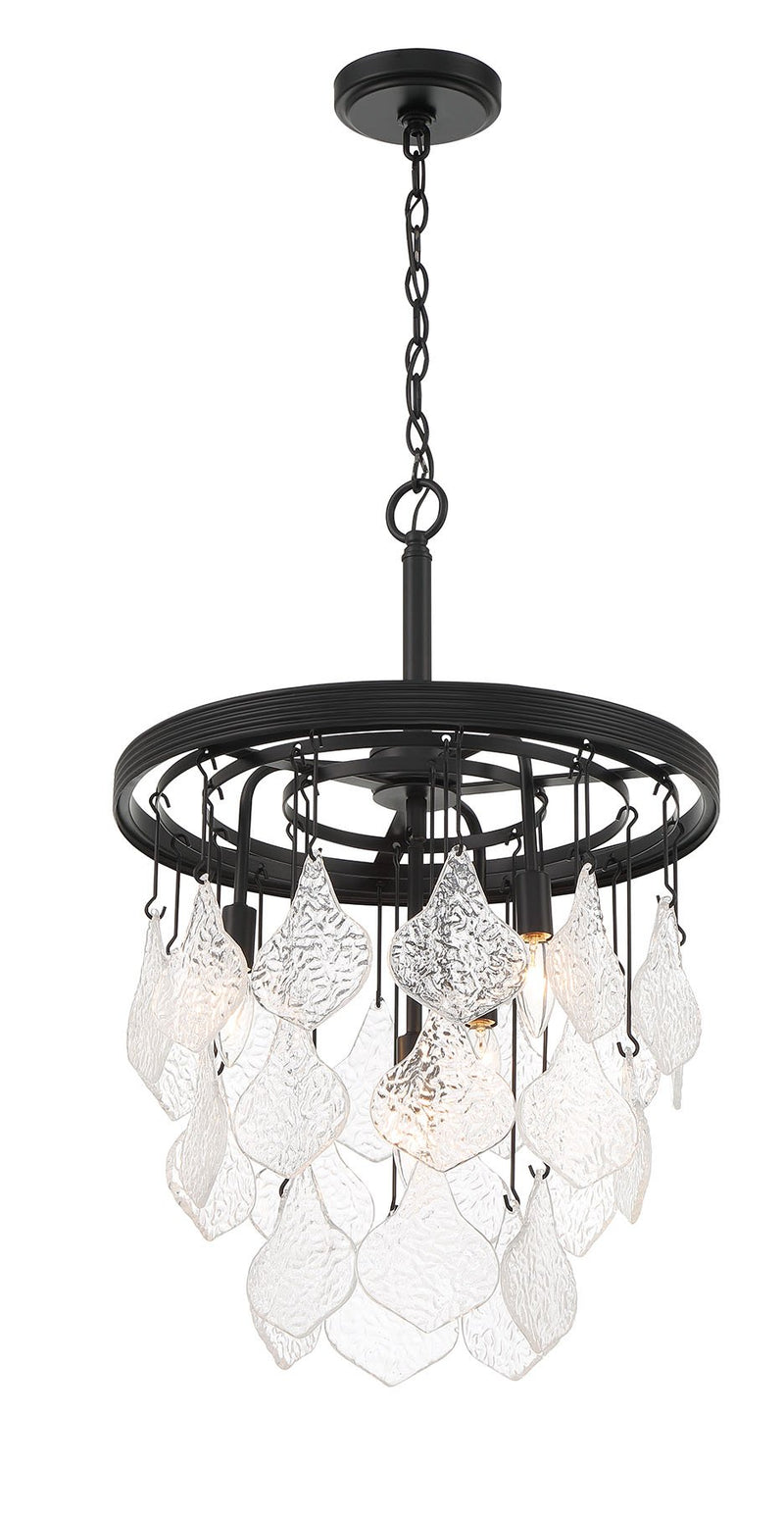 Vesi 4 Light 18" Chandelier in Flat Black