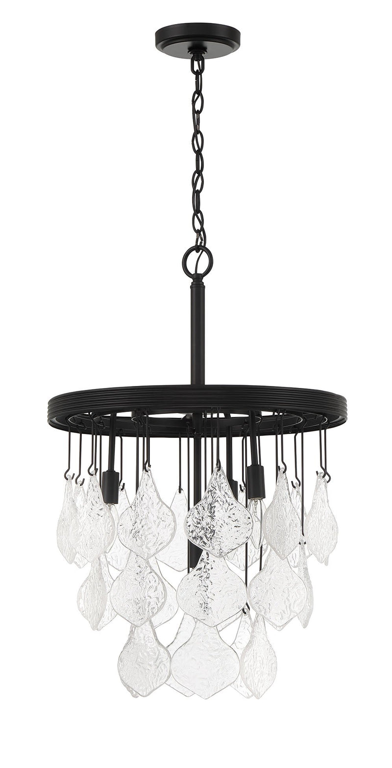 Vesi 4 Light 18" Chandelier in Flat Black