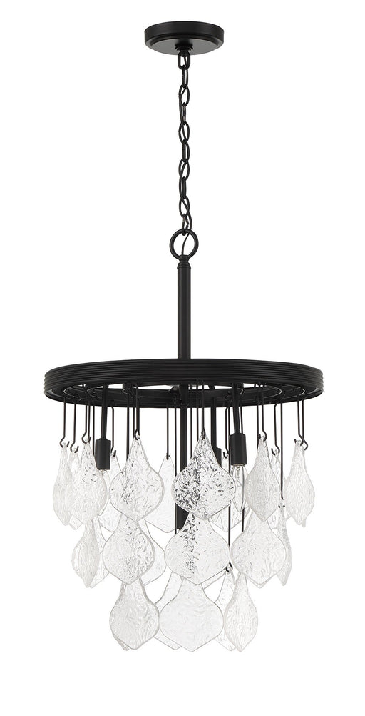 Vesi 4 Light 18" Chandelier in Flat Black
