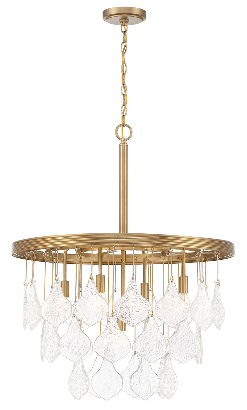 Vesi 5 Light 26" Chandelier in Satin Brass