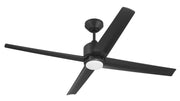 Quell 52" 4-Blade Indoor/Outdoor Ceiling Fan in Flat Black