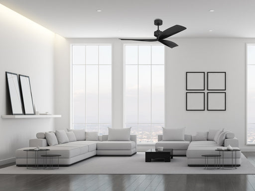 Rafiki 52" 3-Blade Indoor/Outdoor Ceiling Fan in Flat Black