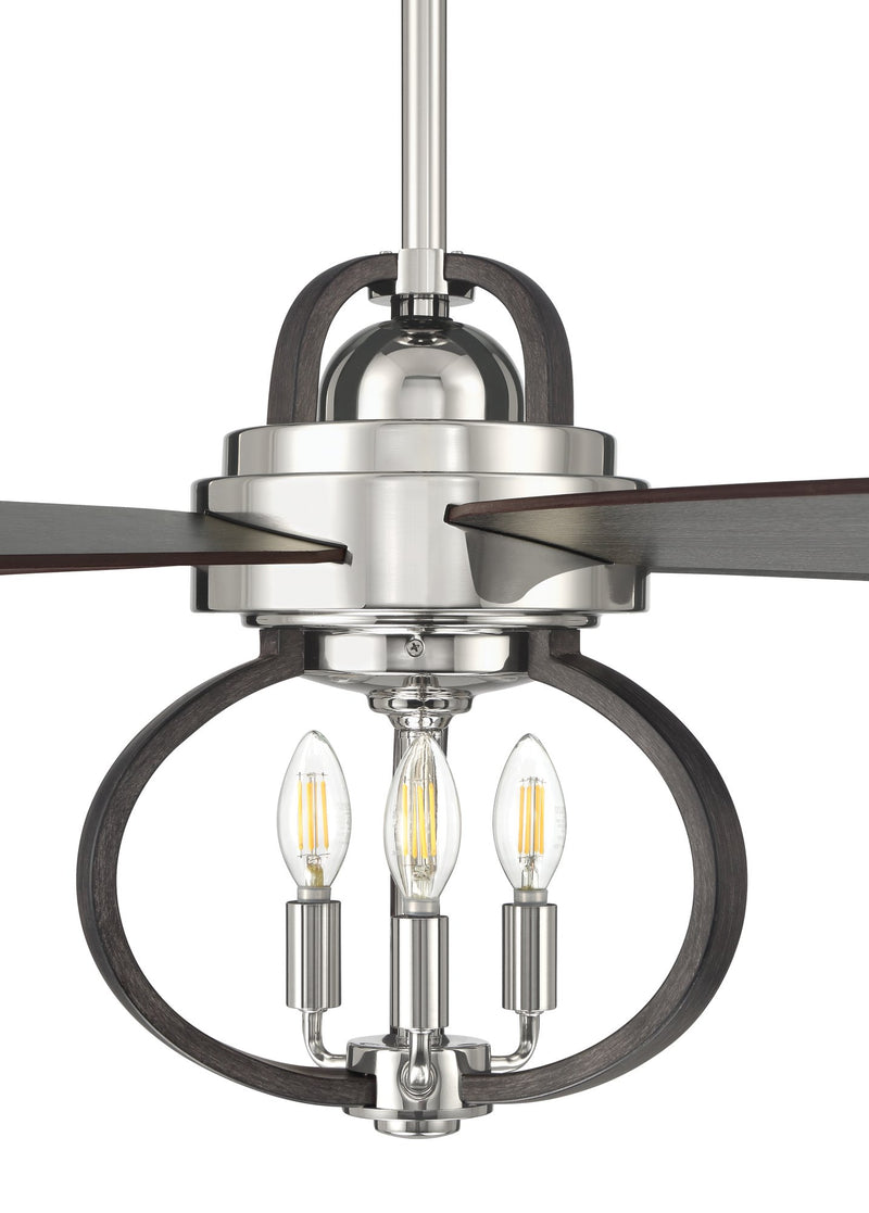Reese 52" 5-Blade Ceiling Fan in Polished Nickel