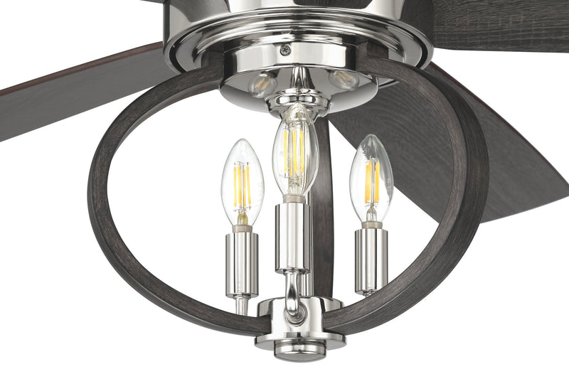 Reese 52" 5-Blade Ceiling Fan in Polished Nickel