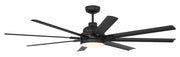 Rush 65" 8-Blade Indoor/Outdoor Ceiling Fan in Flat Black