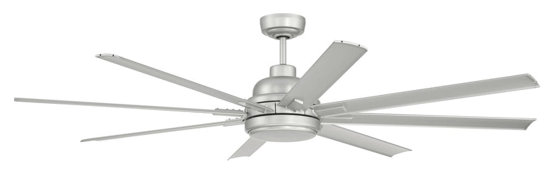 Rush 65" 8-Blade Indoor/Outdoor Ceiling Fan in Painted Nickel