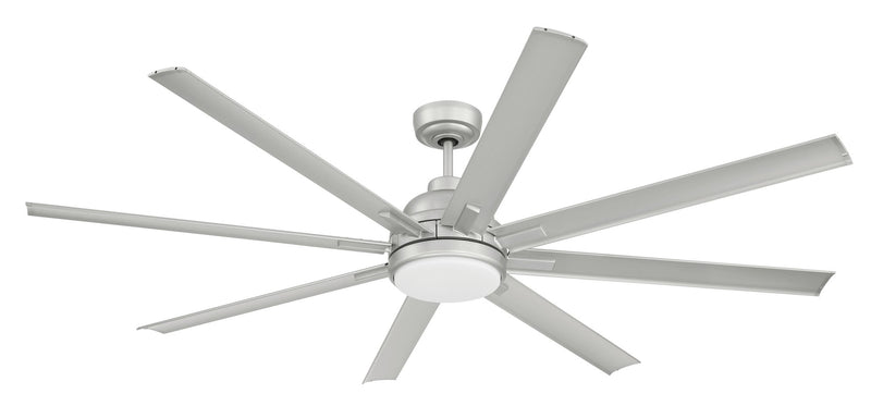 Rush 65" 8-Blade Indoor/Outdoor Ceiling Fan in Painted Nickel