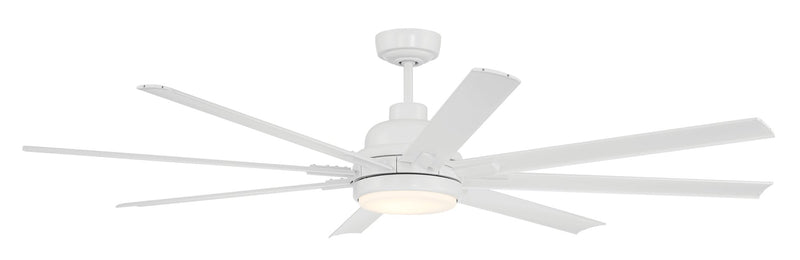 Rush 65" 8-Blade Indoor/Outdoor Ceiling Fan in White