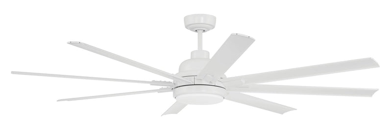 Rush 65" 8-Blade Indoor/Outdoor Ceiling Fan in White