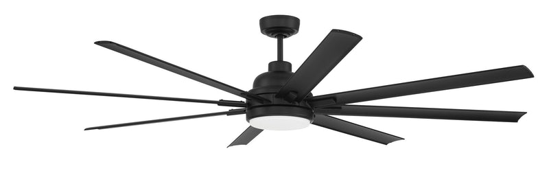 Rush 72" 8-Blade Indoor/Outdoor Ceiling Fan in Flat Black