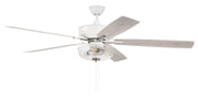 Super Pro 101 60" 5-Blade Ceiling Fan in White/Polished Nickel