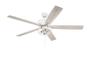 Super Pro 101 60" 5-Blade Ceiling Fan in White/Polished Nickel