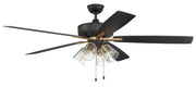 Super Pro 104 60" 5-Blade Ceiling Fan in Flat Black/Satin Brass