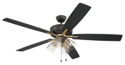 Super Pro 104 60" 5-Blade Ceiling Fan in Flat Black/Satin Brass