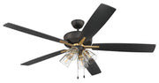 Super Pro 104 60" 5-Blade Ceiling Fan in Flat Black/Satin Brass
