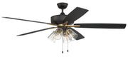 Super Pro 104 60" 5-Blade Ceiling Fan in Flat Black/Satin Brass
