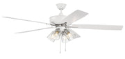 Super Pro 104 60" 5-Blade Ceiling Fan in White/Polished Nickel