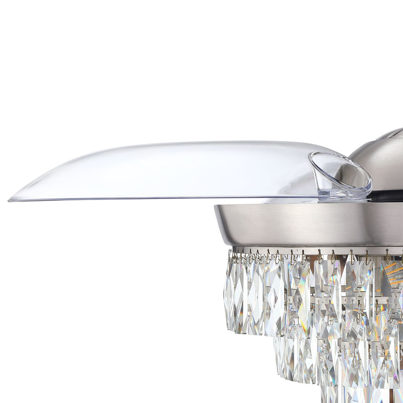 Sofia 42" 3-Blade Hidden Blades Ceiling Fan in Brushed Polished Nickel