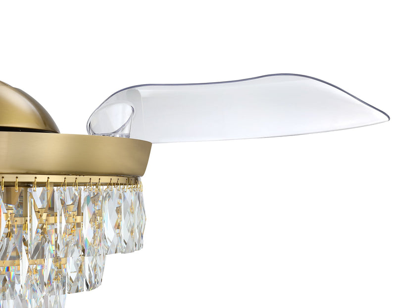 Sofia 42" 3-Blade Hidden Blades Ceiling Fan in Satin Brass