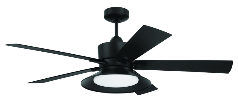 Topper 52" 5-Blade Ceiling Fan in Flat Black