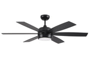 Trevor 52" 6-Blade Indoor/Outdoor Ceiling Fan in Flat Black