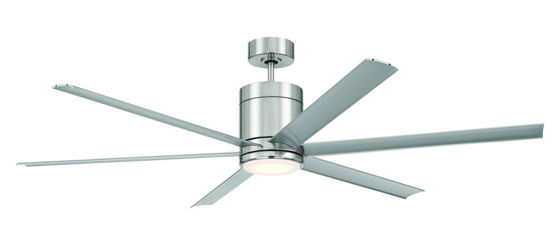 Tate 65" 6-Blade Ceiling Fan in Brushed Polished Nickel