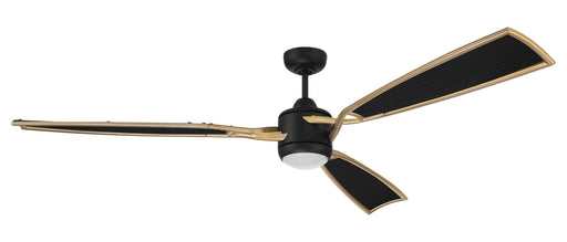 Viva 72" 3-Blade Ceiling Fan in Flat Black/Satin Brass