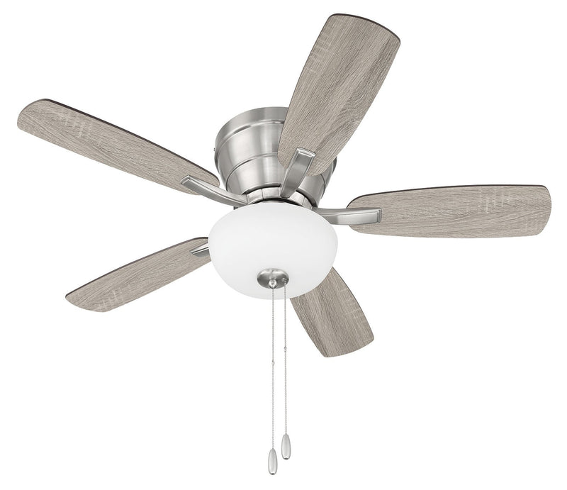Wheeler 42" 5-Blade 2-Light Bowl Ceiling Fan in Brushed Polished Nickel