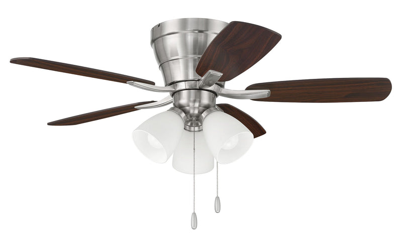 Wheeler 42" 5-Blade 3-Light Ceiling Fan in Brushed Polished Nickel