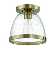 Lodie 1 Light 9.5" Flushmount in Satin Brass