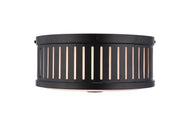 Livingston 3 Light 13" Flushmount in Flat Black