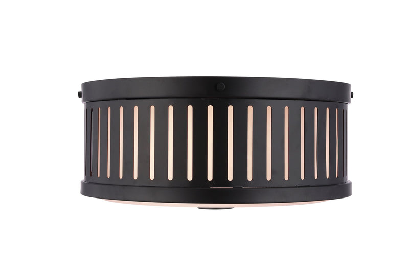 Livingston 3 Light 13" Flushmount in Flat Black