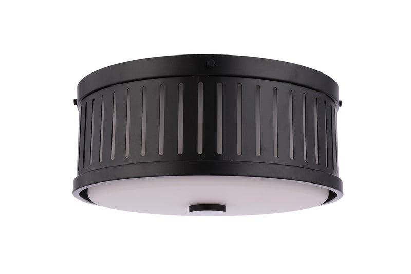 Livingston 3 Light 13" Flushmount in Flat Black