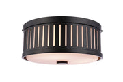 Livingston 3 Light 13" Flushmount in Flat Black