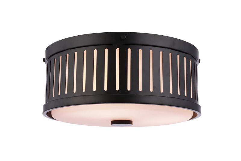 Livingston 3 Light 13" Flushmount in Flat Black