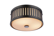 Livingston 3 Light 13" Flushmount in Flat Black