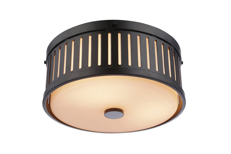 Livingston 3 Light 13" Flushmount in Flat Black