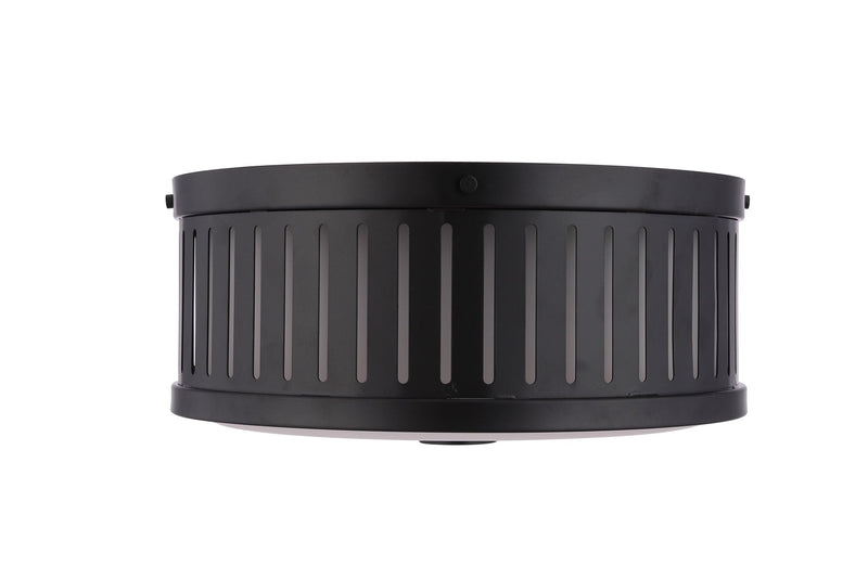 Livingston 3 Light 13" Flushmount in Flat Black